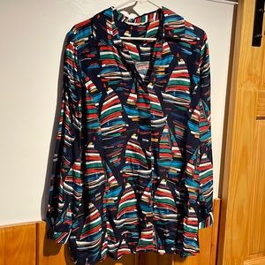 Soft Surroundings Top Sail Away Boats Novelty Vacation Resort Summer Boho